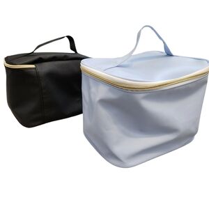 2 Pack Black and Lavender Travel Makeup Bags